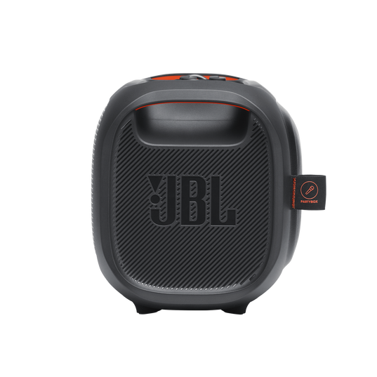 JBL PartyBox On-The-Go - Black - Portable party speaker with built-in lights and wireless mic - Left